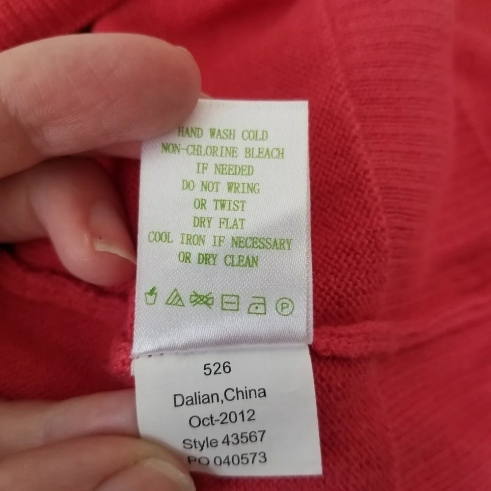 Lilly Pulitzer Pink Heart Print Wool Blend Long Sleeve Sweater Size XS - Picture 2 of 12